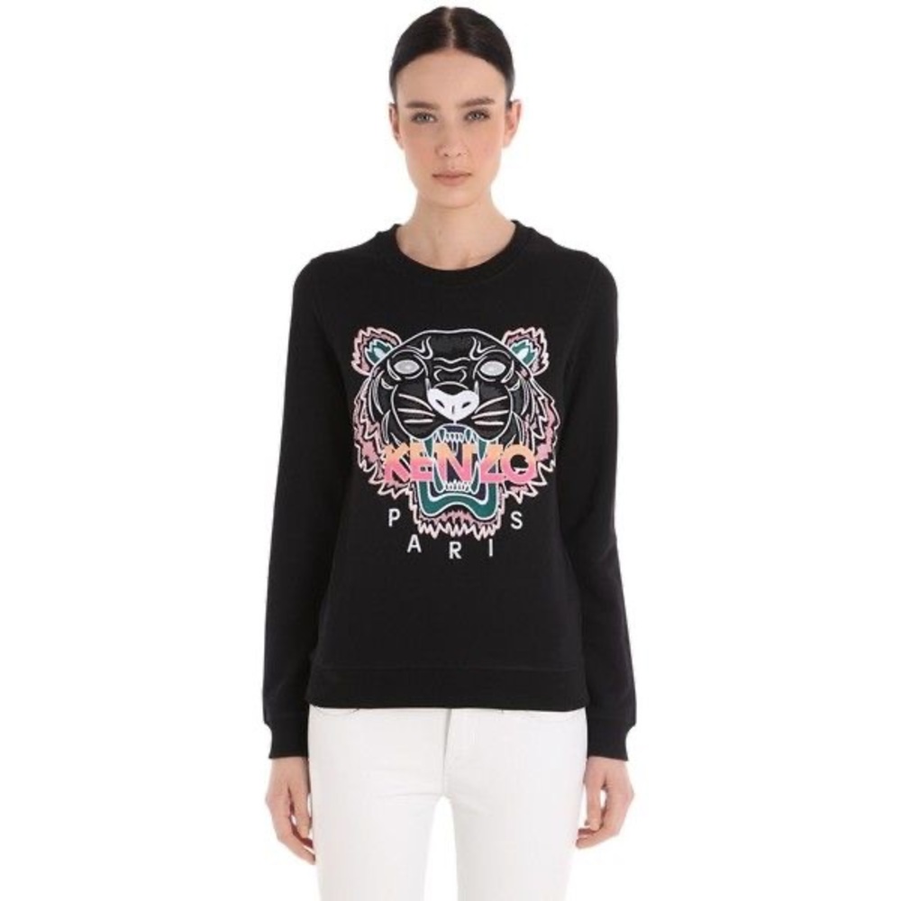 Kenzo Black Sweatshirt with Colorful Tiger Motif